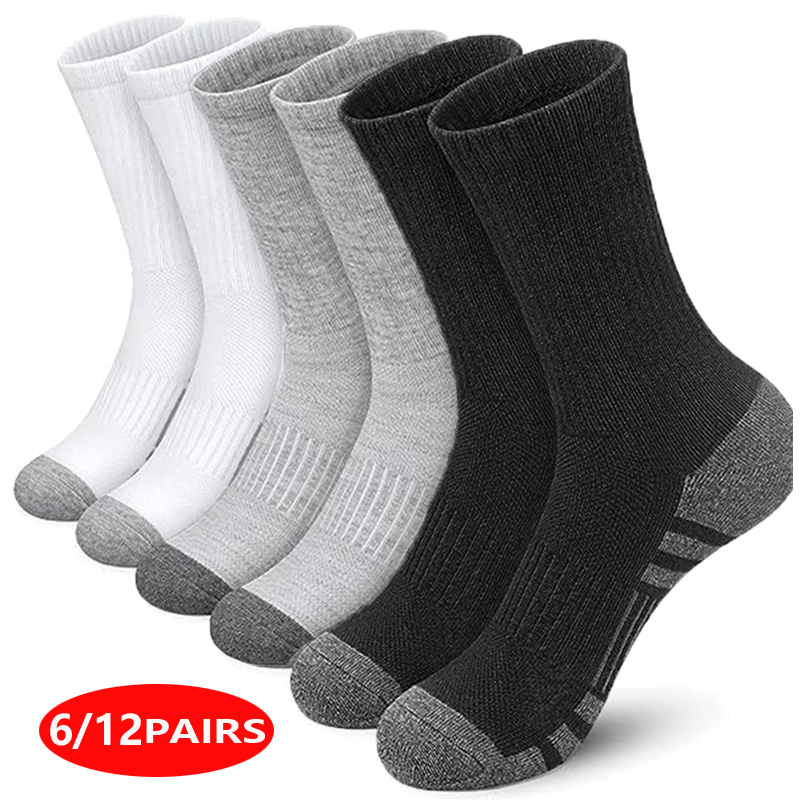 Cotton Crew Sock Pack - Hoge prestatie sportkousen voor heren, zachte,