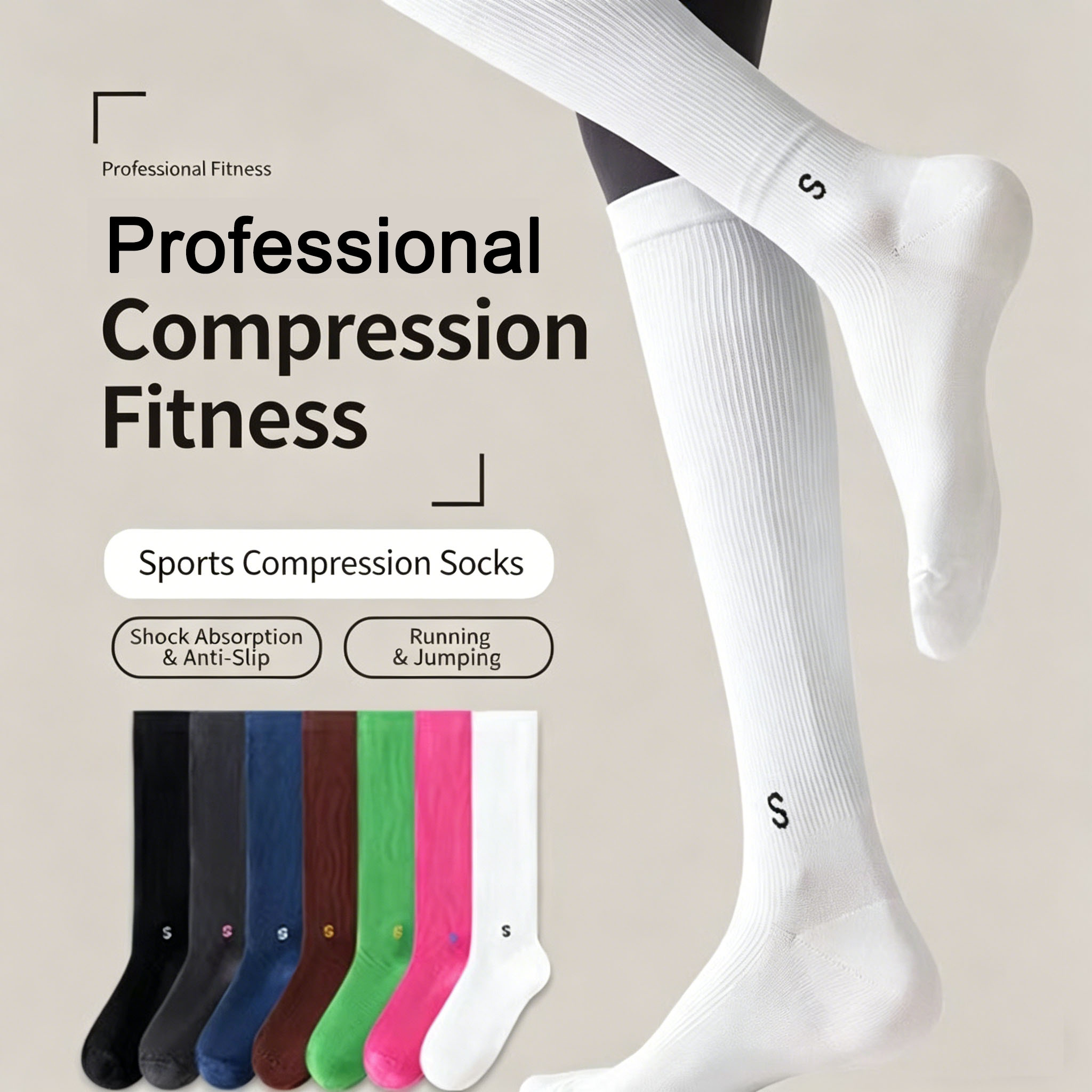 Compression Sleeve Calf - Professionele sportcompressiekousen voor dames, ademende compressiekousen