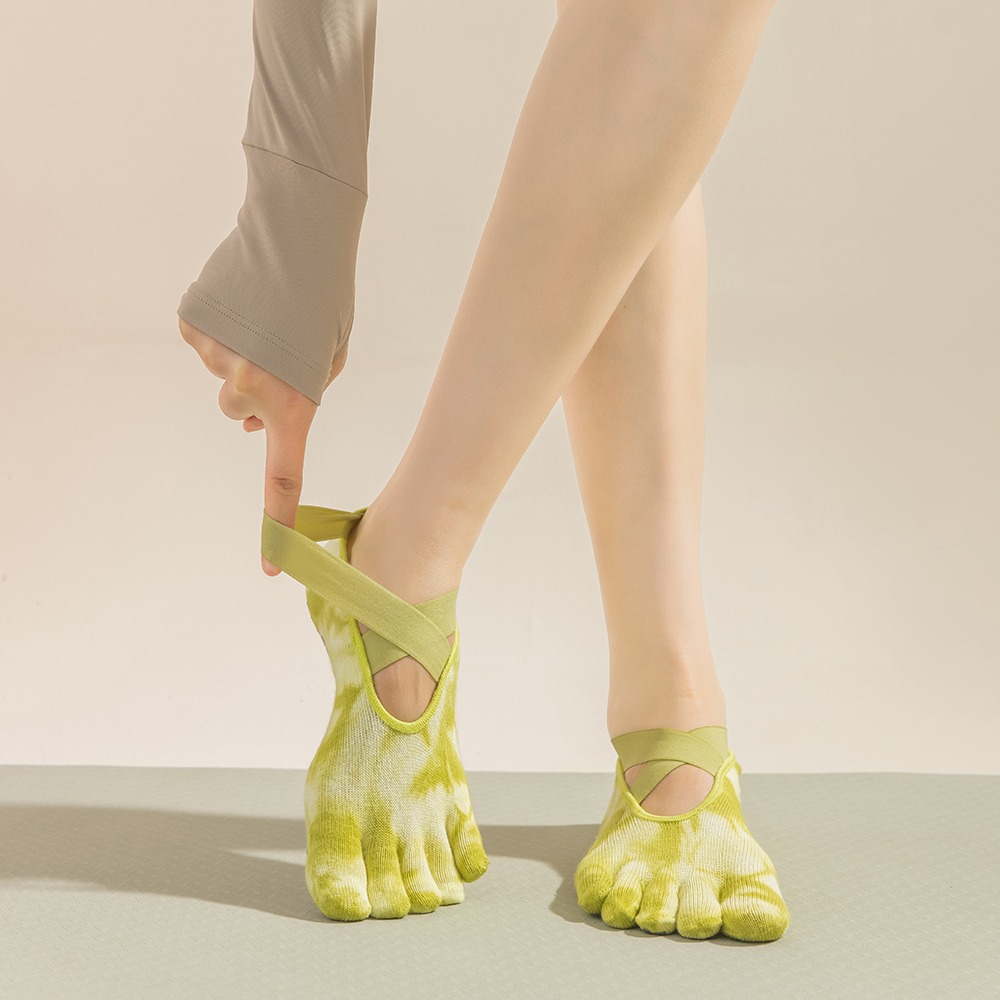 Grip Sock Yoga - Tie-Dye damessokken met vijf vingers voor