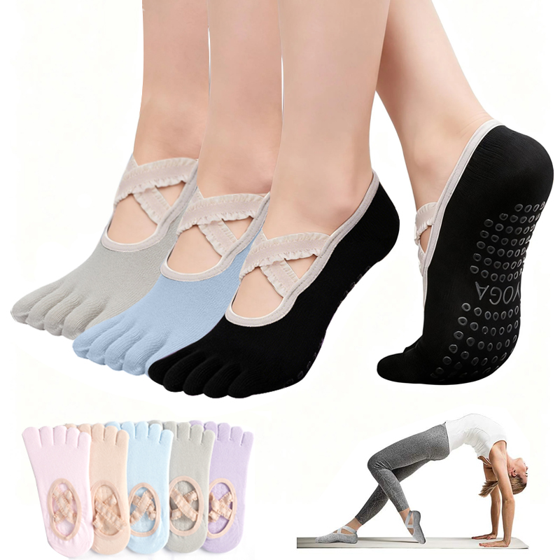 Grip Sock Yoga - Dames antislip pilates sokken dames kanten