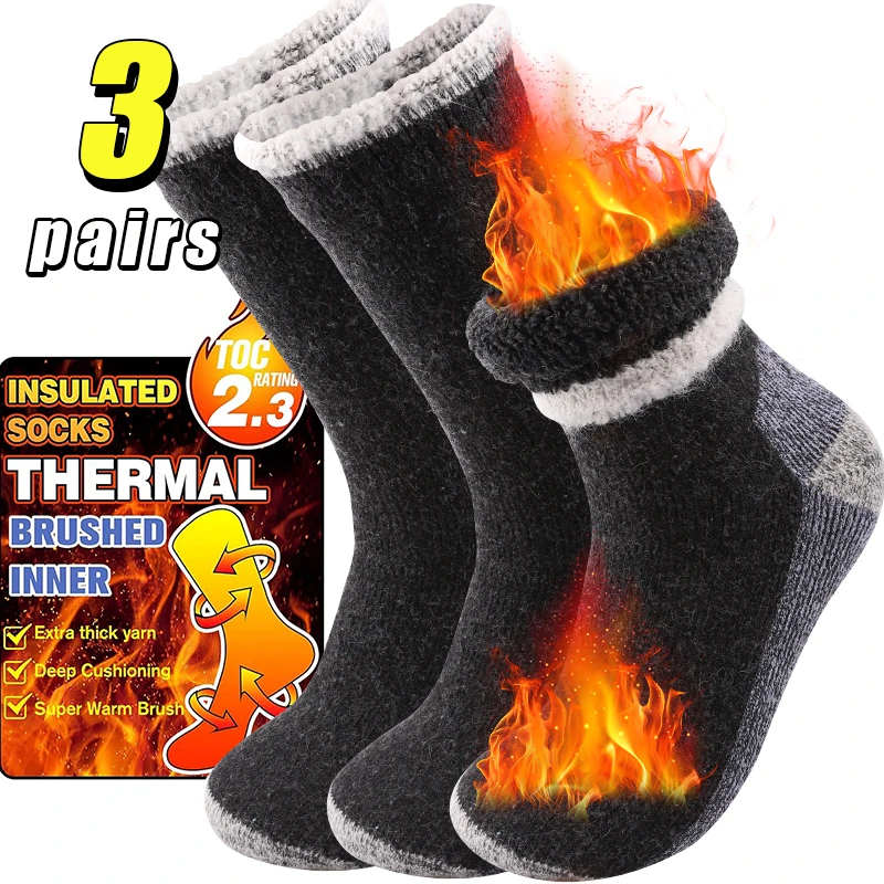 Thermal Sock Winter - 3 paar hoogwaardige dikkere wintersneeuw buitensportsokken