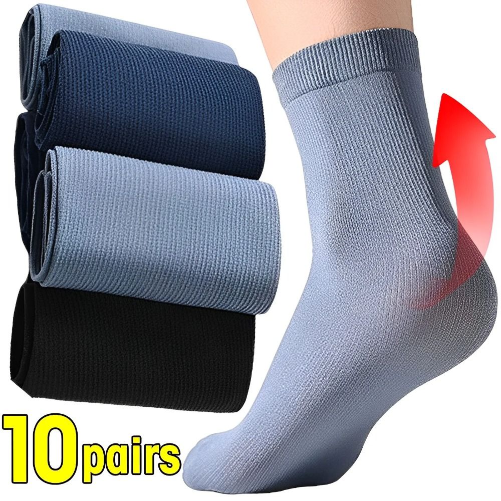 Silk Sock Bamboo - 10 paar casual ademende heren ijszijden