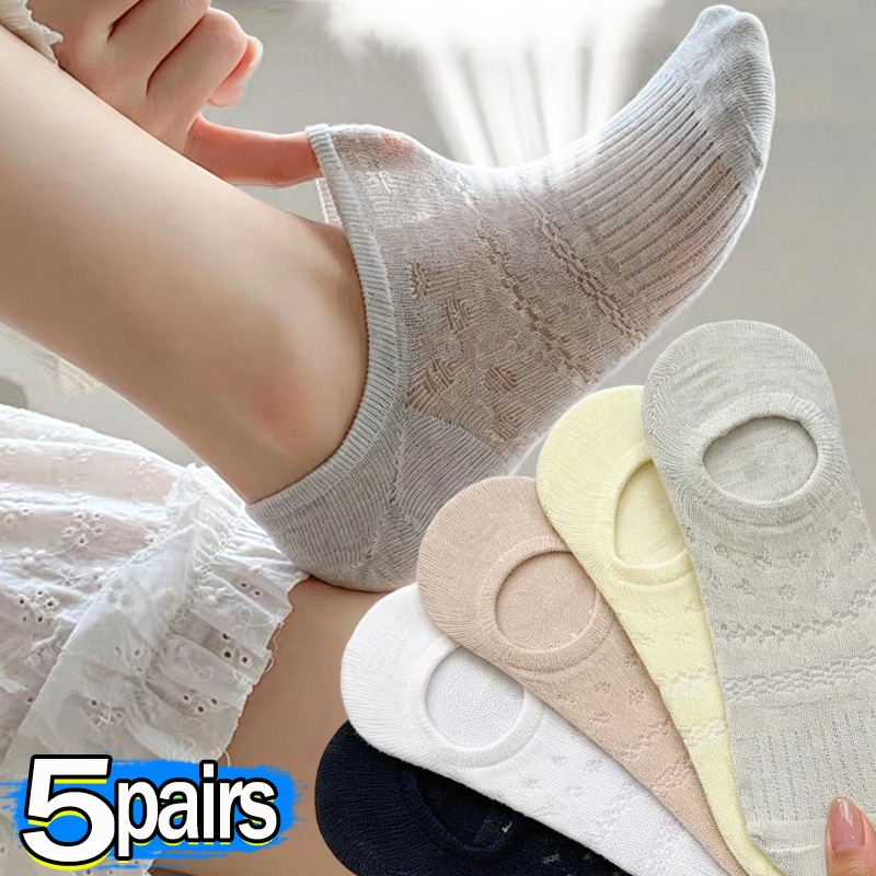 Invisibility Sock Loafer - Kantwerk Ballet Sokken voor Dames Onzichtbare