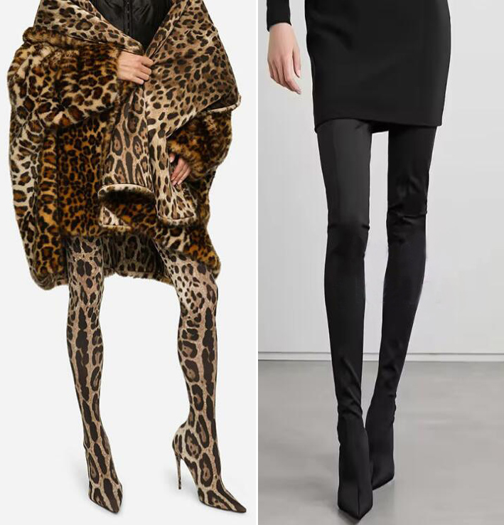 Knee High Sock Women - Sexy Luipaard Over-de-Knie Stretch Sokken Laarzen