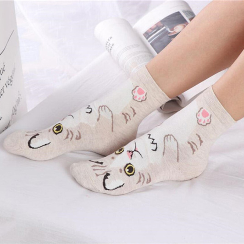 Cotton Crew Sock Pack - 5 paren/pak Grappige Cartoon Honden Nieuwigheid