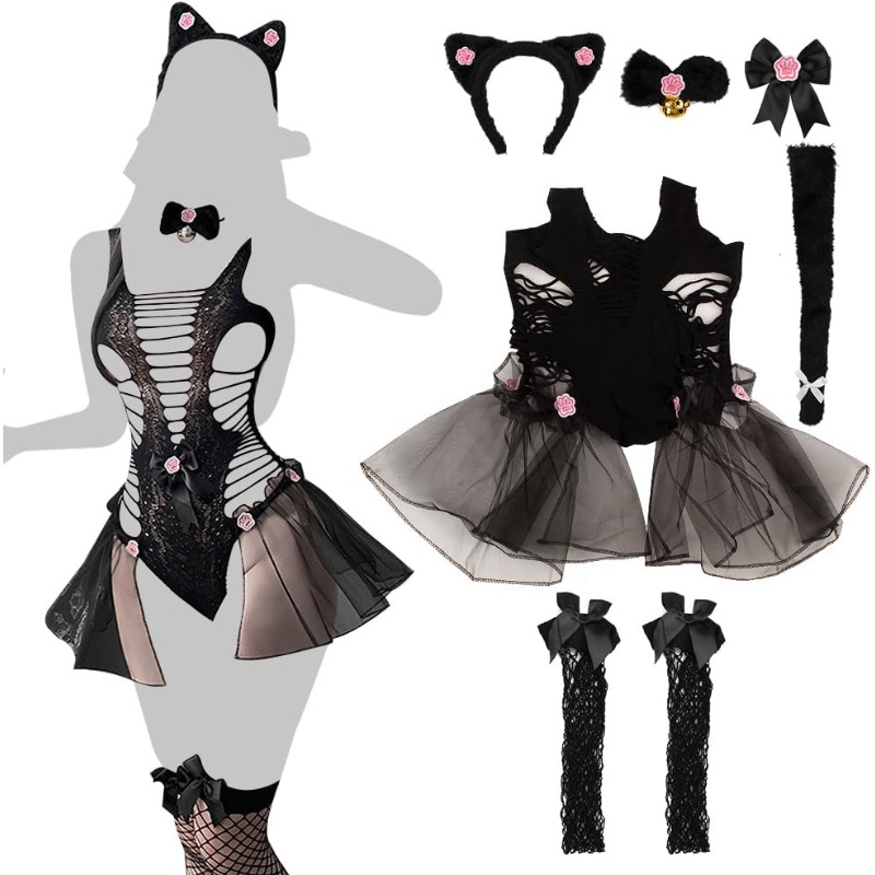 Fishnet Stocking Women - Vrouwen sexy lingerie cosplay kat volwassenen