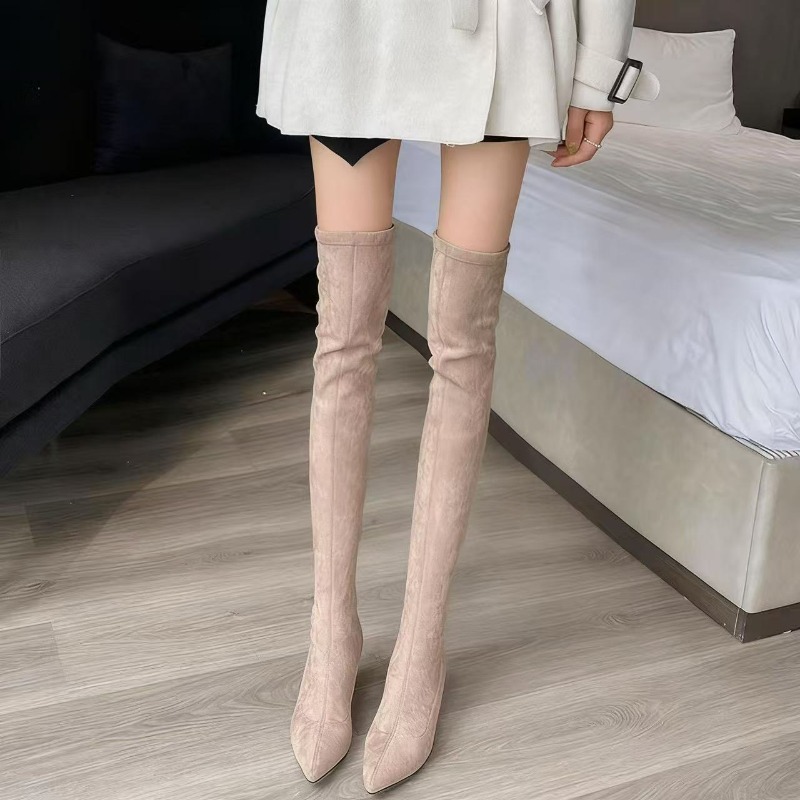 Knee High Sock Women - Sexy Dameslaarzen Puntschoen Over De Knie