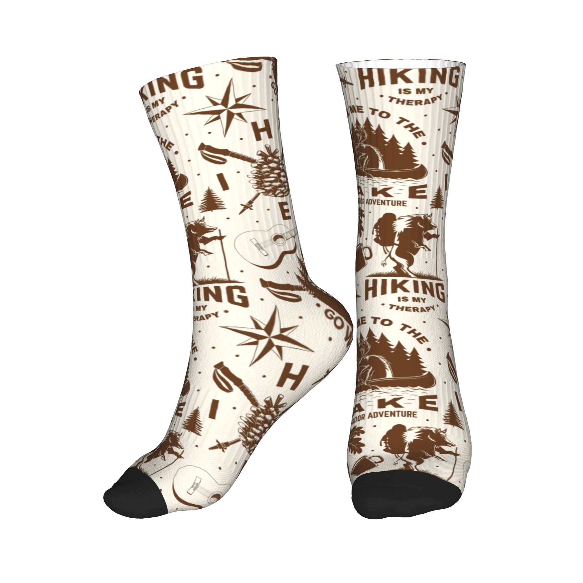 Dress Sock Men - Nieuwigheid Heren Vintage Lake Hike Wildlife