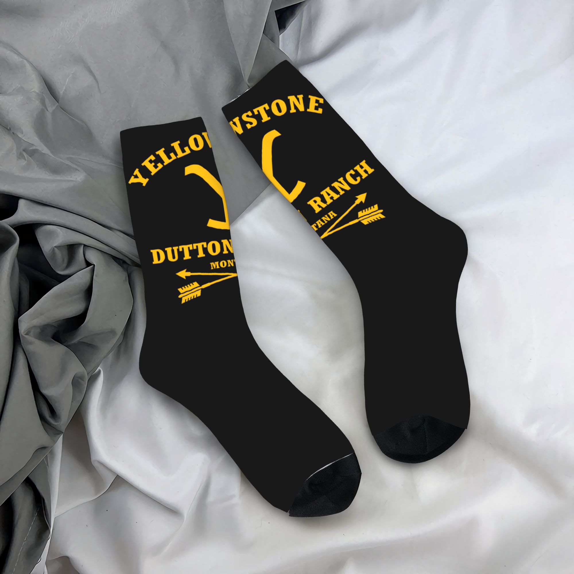 Dress Sock Men - Aangepaste Yellowstone Dutton Ranch herensokken, unisex