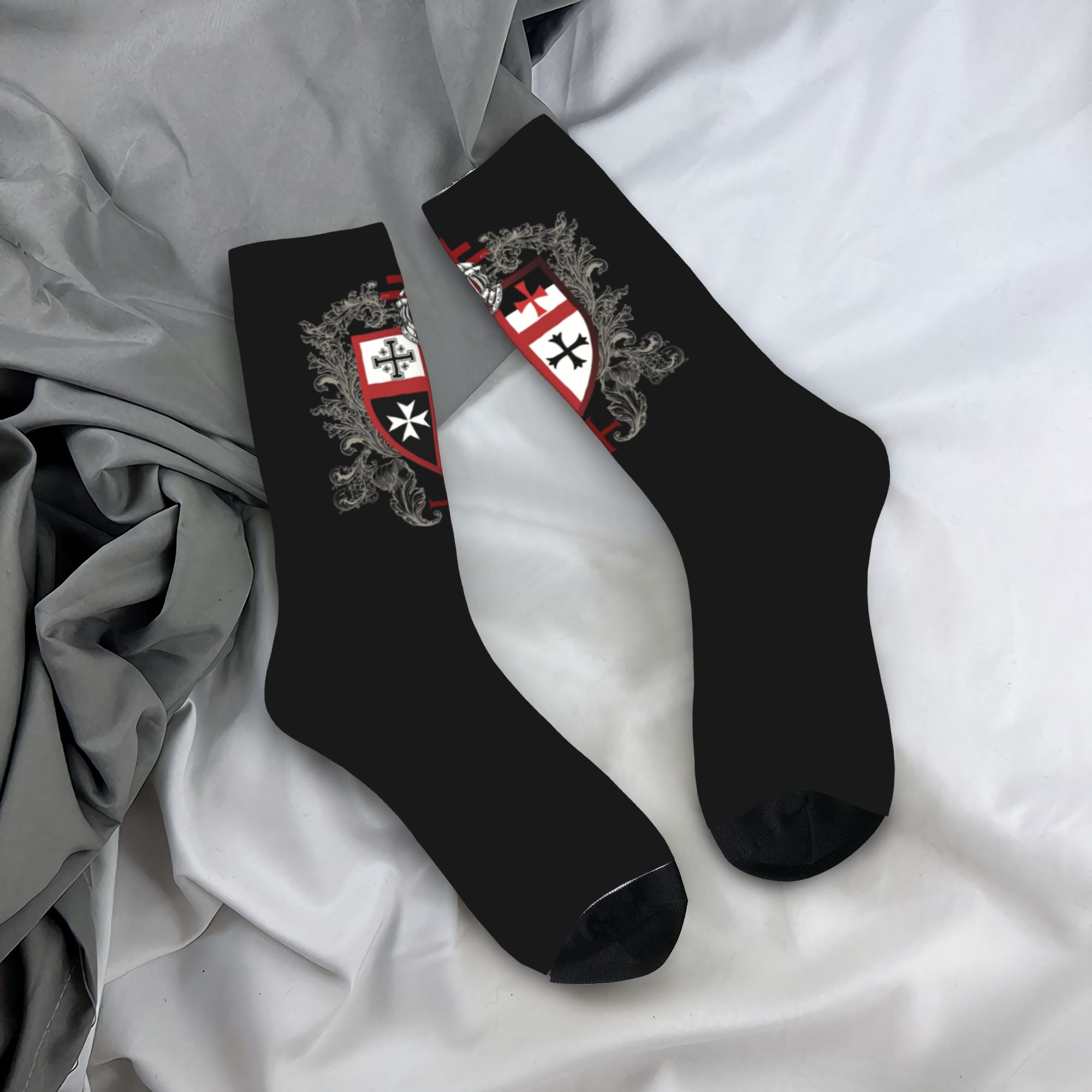 Dress Sock Men - Aangepaste Tempeliers Cross Shield Dress Socks