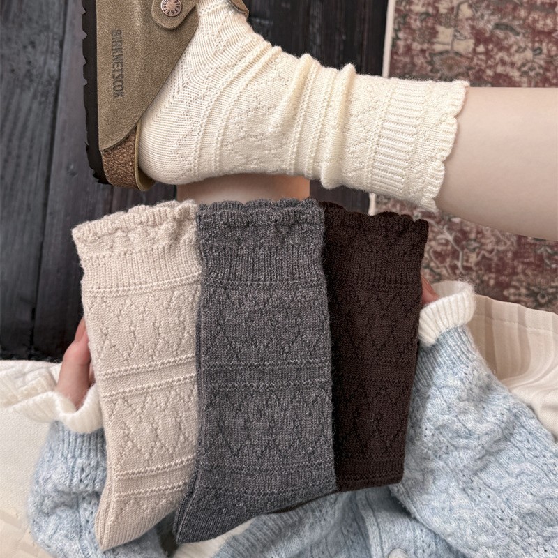 1 paar melkachtig witte kanten - Boot Sock Slouchy recensie en prijs