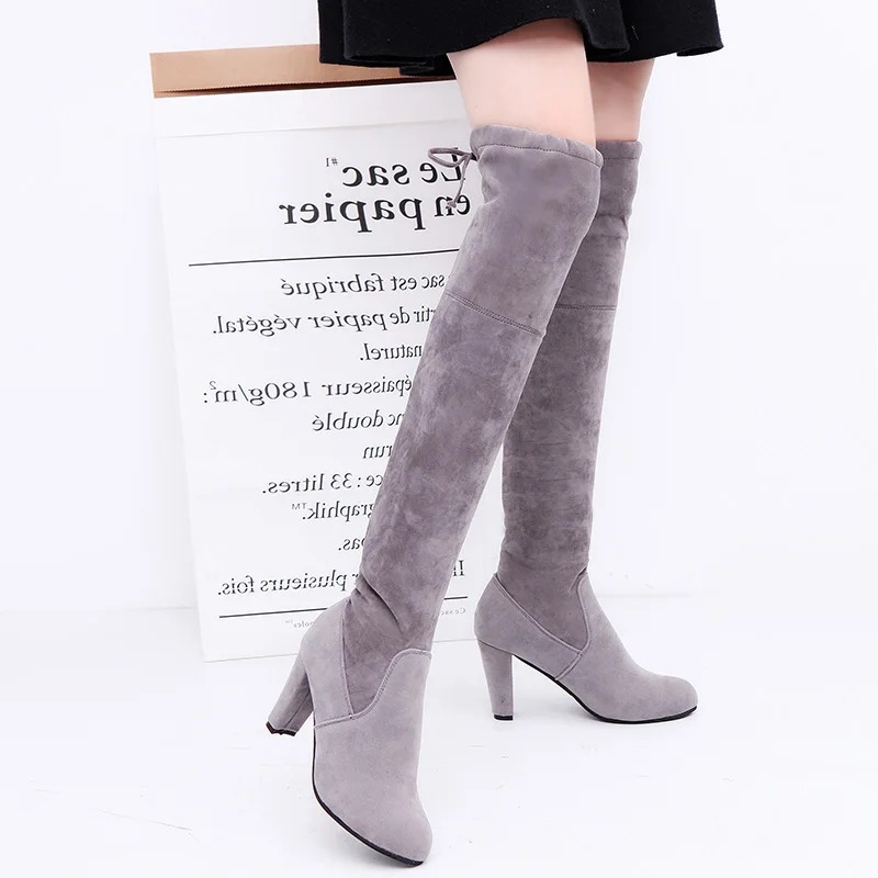 Dameslaarzen Stretchstof Over  - Knee High Sock Women recensie en prijs