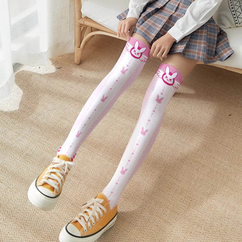 Game OW D.Va Cartoon Gedrukte  - Silk Sock Bamboo recensie en prijs